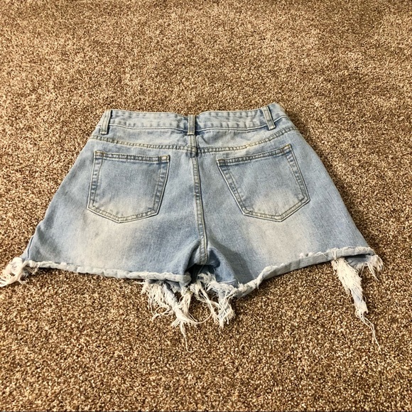 Momokrom Destroyed Jean Denim Shorts Doll Kill - Picture 6 of 9